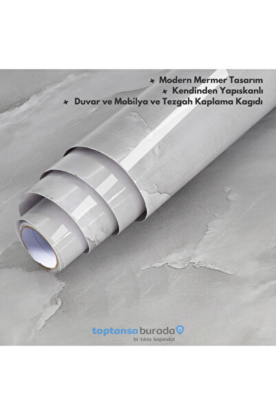TechnoSmart Kendinden Yapışkanlı Mermer Desen Folyo Mutfak Dolap Masa Kaplama Duvarkağıdı