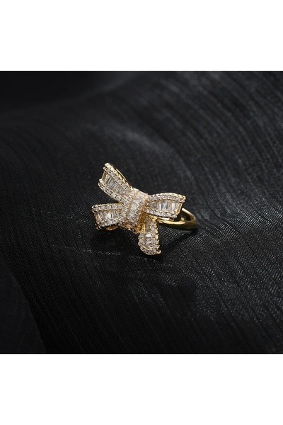 neslyaccessories Vip Seri 14K Altın Renk Fiyonk Tasarım Yüzük