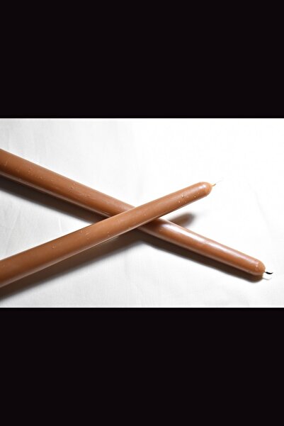 ARBUQ Concept Uzun Klasik Balmumu Şamdan Mum 25cm Açık Kahverengi Renkli-%100...