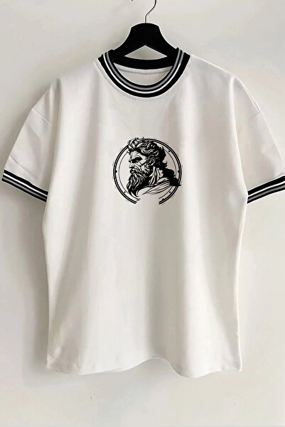 Vordevia Zeus з принтом Новий сезон Біла оверсайз футболка унісекс з коміром ...