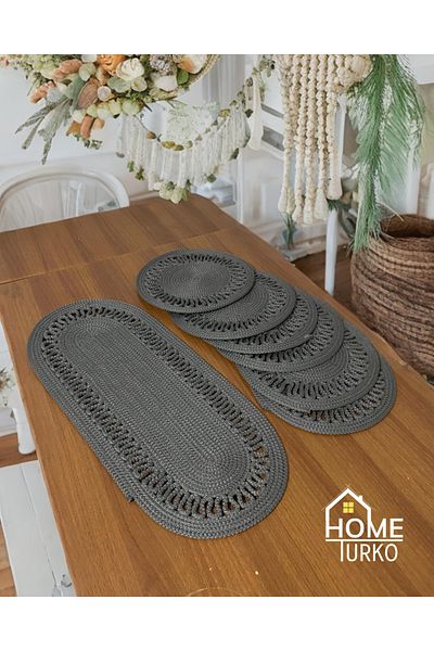 HomeTurko Jute, American Service, Dining Table Set, Presentation Set, Supla Runner Set