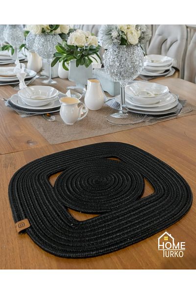 HomeTurko Iuta, paie, decorativ, set de servire american, fata de masa cu zestre, baza farfurii, supla single