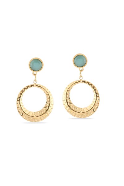 BY DİLEK ÇETİN ACCESSORY أقراط من الفولاذ بحجر الفيروز