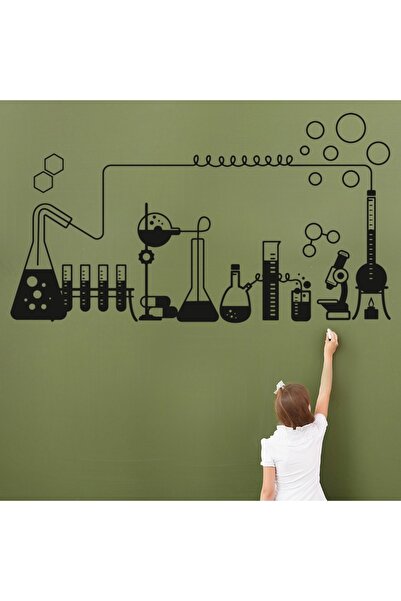 Modatools Laboratuvar Deneyi Fen Sınıfı Okul Dekoratif Duvar Sticker Çıkartma...
