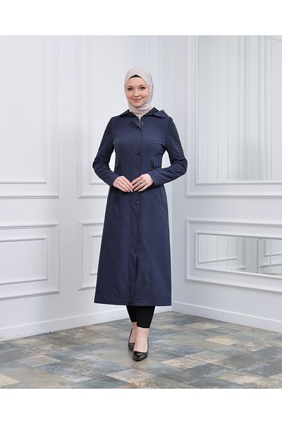 Modamix Women's Zippered Hooded Trench Coat Parachute 207
