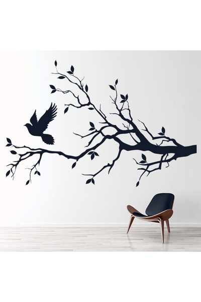 Modatools Güvercin Ağaç Dalı Kuş Tüyü Dekoratif Duvar Sticker Çıkartmaz Bebek...