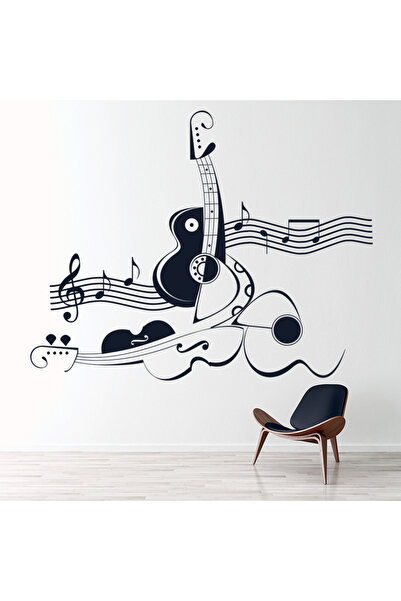Modatools Soyut Keman Müzik Notaları Dekoratif Duvar Sticker Çıkartma Mutfak ...