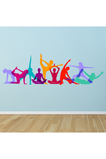 Modatools Yoga Sınıfı Fitness Spor Dekoratif Duvar Sticker Çıkartma Spor Salo...