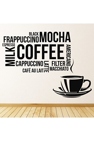 Modatools Kahve Çeşitleri Yiyecek İçecek Yazılı Dekoratif Duvar Sticker Çıkar...