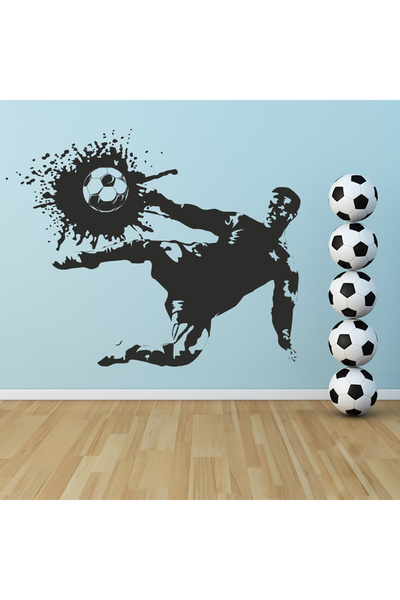 Modatools Futbol Forvet Sporcu Dekoratif Duvar Sticker Çıkartma Spor Salonu Ç...