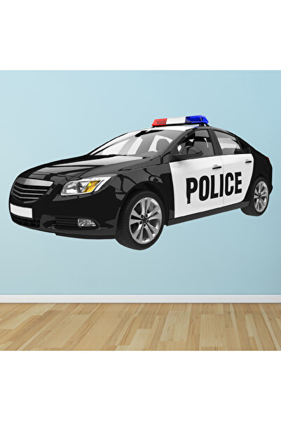 Modatools Polis Arabası Acil Durum Aracı Dekoratif Duvar Sticker Çıkartma Beb...