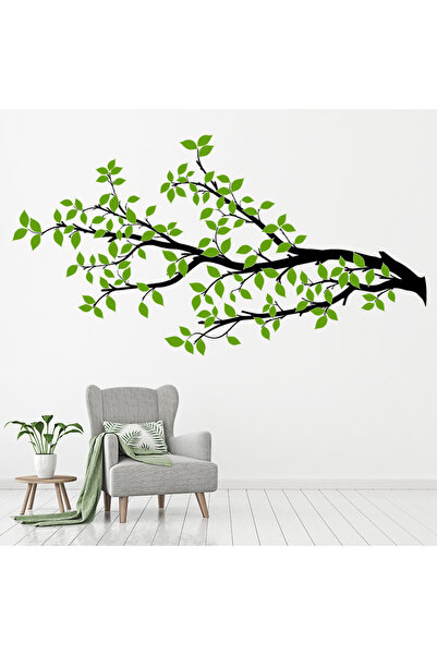 Modatools Ağaç Dalı Yeşil Yapraklar Dekoratif Duvar Sticker Çıkartma Ofis Otu...