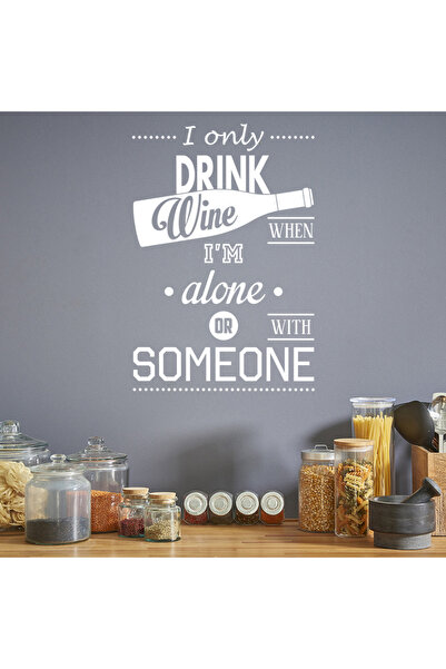 Modatools Ben Sadece Şarap Alkol İçerim Yazılı Dekoratif Duvar Sticker Çıkart...