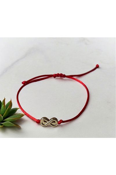maycollection Gold Infinity Red String Bracelet