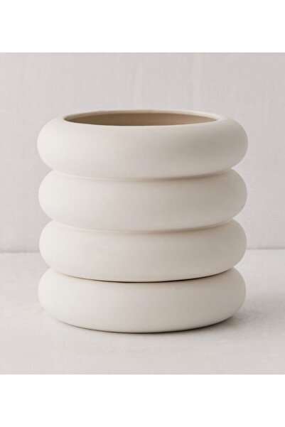 stone powder decorative مزهرية خرسانية من هاكلاي - مزهرية ملونة مع حلقة، تفاص...