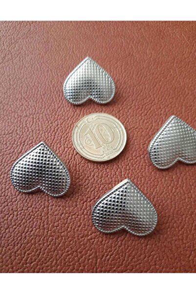 İMREN AKSESUAR مطلي بالنيكل مجانًا - زر معدني بنمط قلب 2 سم 6 قطع