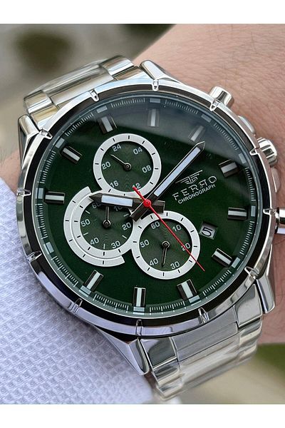 FERRO Steel Cord Inner Functions Active Cronograph 30 Mt Waterproof Men's Wristwatch EFM31461-A6