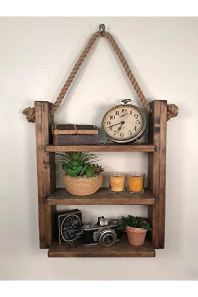 Tasarım Dekoratif El Yapımı 3 Gözlü Masif Ahşap Raf Kitaplık Banyo Raf banyo ...