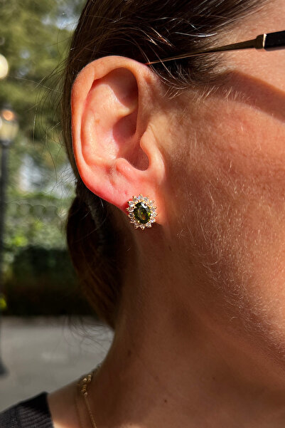 Pinart Zirkon Taş Çivili Şık Kadın Küpe 0001213