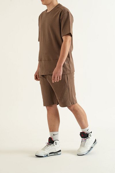 bombe Ανδρικό Σετ 2 Side Printed Oversize Comfort Relaxed Cut Σετ σορτς μπλουζών