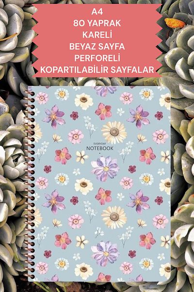 SEYFİKİRTASİYE A4 80 SHEETS CHECKED WHITE PAGE PERFORATED COPABLE PAGES CARDON COVER