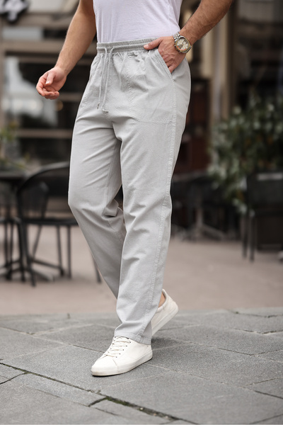 Minharir Pantaloni de vară pentru bărbați din in