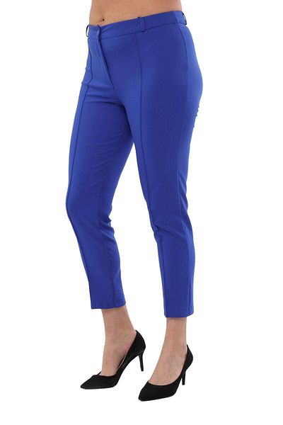 Hanezza Women's Plus Size Sax Ankle Length High Waist 42-56 Lycra Stitched Trousers