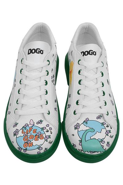 Dogo Pantofi de damă din piele vegană, albi, casual - Life Goes On Design
