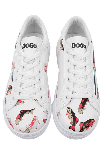 Dogo Pantofi albi din piele vegană de damă - Koi World Design