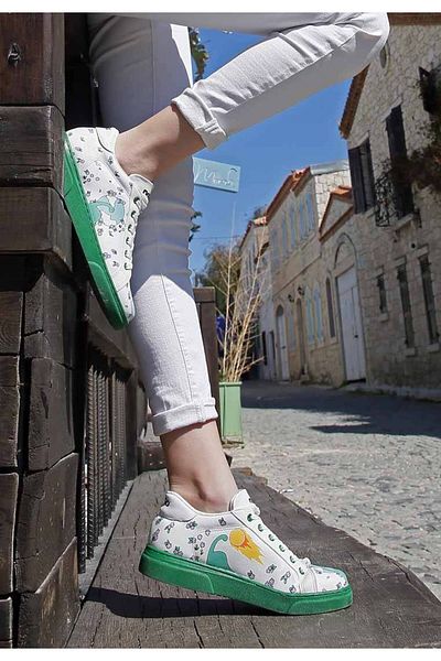 Dogo Pantofi de damă din piele vegană, albi, casual - Life Goes On Design