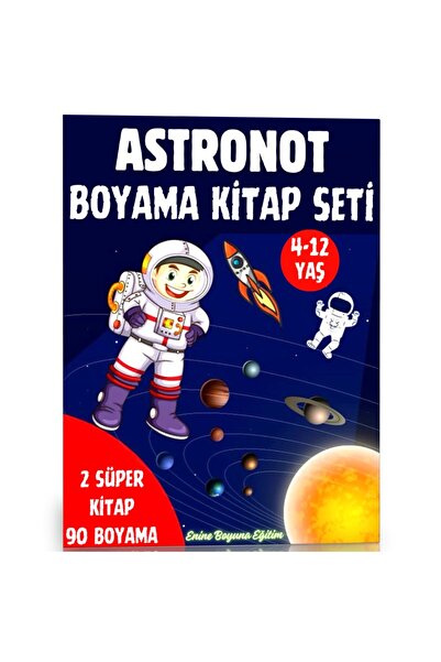 Enine Boyuna Eğitim Astronaut Coloring Book Set (90 Super Coloring)