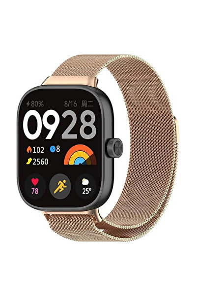 İncisoft Xiaomi Redmi Watch 4 / Redmi Watch 5 Uyumlu Paslanmaz Hasır Örgü Met...