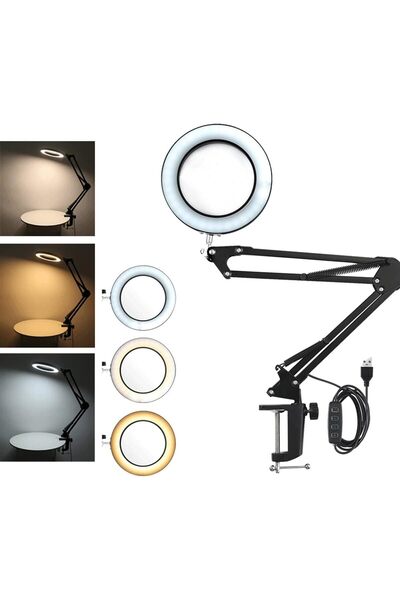 Protonust Metal Akrobat 6 İnç  Ring Masa Lambası Şiddeti Ayarlanabilir 3 Fark...