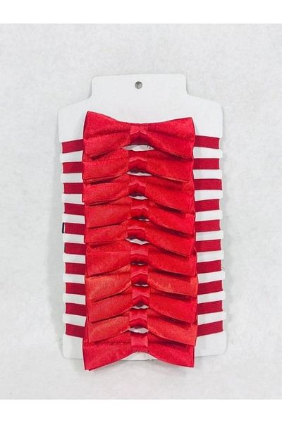 Miyakidsworld 10 Pieces Red Children's Satin Shiny School Performance 23 April 29 October 10 November Bow Tie Set
