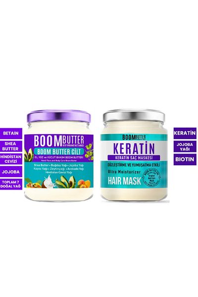 PROCSIN BOOM BUTTER Keratin Hair Mask 190 ML+Anti-Dryness Repair Skin Care Oil 190 ML+Tooth Foaming