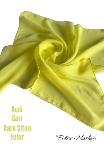 Fular Marketi 4Pcs 3 Pay Square Chiffon Scarf - 48X48 cm for Women's Day/Mother's Day/Republic Day