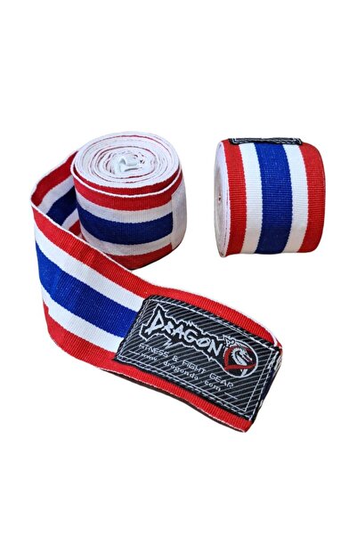 Dragondo 83818 Thailand Bayraklı 5 Metre Elastik Bandaj Boks Bandajı Muay Thai Bandajı Kick Boks Ban