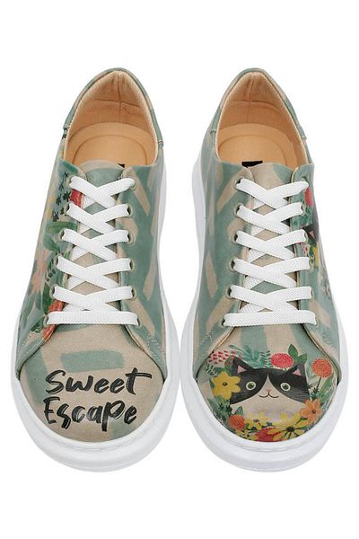 Dogo Pantofi de damă din piele vegană albastră casual - design dulce de evacuare