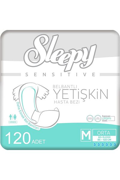 Sleepy 4-Piece Medium Adult Patient Diapers 30x4 Pieces (120 PCS)