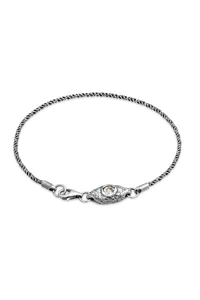 HAZE & GLORY Armband Topas Edelstein Kordelkette 925 Sterling Silber