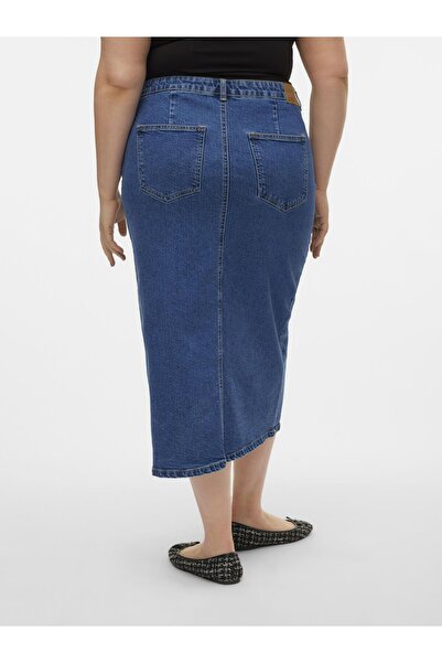 Veromoda Curve Jeansrock Vmcveri Hohe Taille Langer Kayası