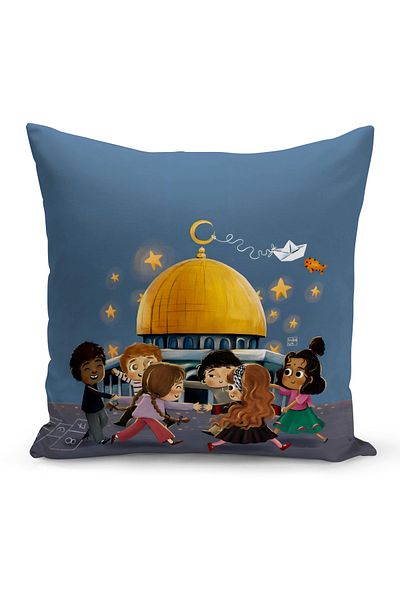 Bertille Home Husă de pernă cu imprimare digitală pe două fețe din seria Ramadan (Husă de pernă Ramadan)