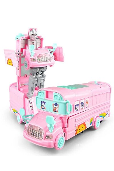 Hyd Oyuncak Otobüs Okul Otobüsü Trasformace Robota Dönüşen Pilli Işıklı Müzikli Araba