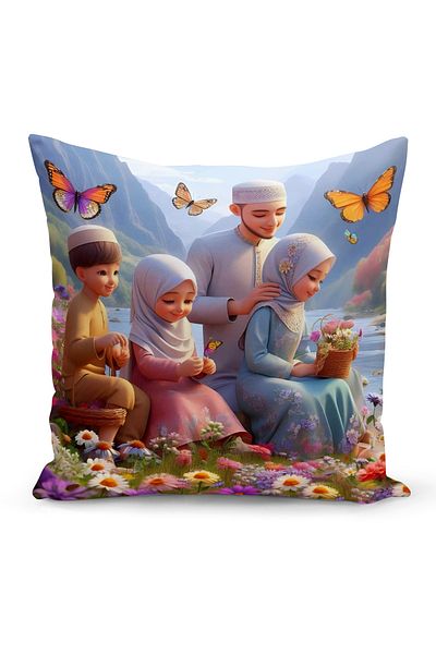 Bertille Home Husă de pernă cu imprimare digitală pe două fețe din seria Ramadan (Husă de pernă Ramadan)