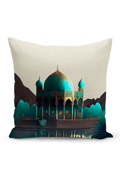 Bertille Home Κάλυμμα μαξιλαριού ριχτάρι σειράς Ramadan διπλής όψης με ψηφιακή εκτύπωση (Κάλυμμα μαξιλαριού Ramadan)