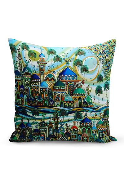 Bertille Home Husă de pernă cu imprimare digitală pe două fețe din seria Ramadan (Husă de pernă Ramadan)