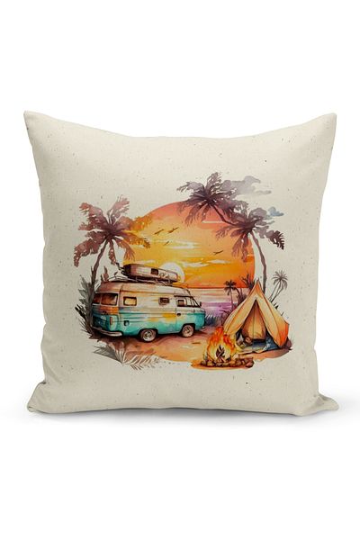 Bertille Home Vintage Series Double Sided Digital Printed Throw Pillow Case (Vintage Cushion Cover)