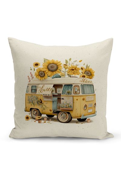 Bertille Home Vintage Series Double Sided Digital Printed Throw Pillow Case (Vintage Cushion Cover)
