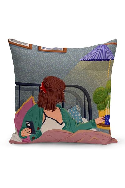 Bertille Home Husă de pernă cu imprimare digitală pe două fețe din seria Bohemian (husă de pernă boemă)