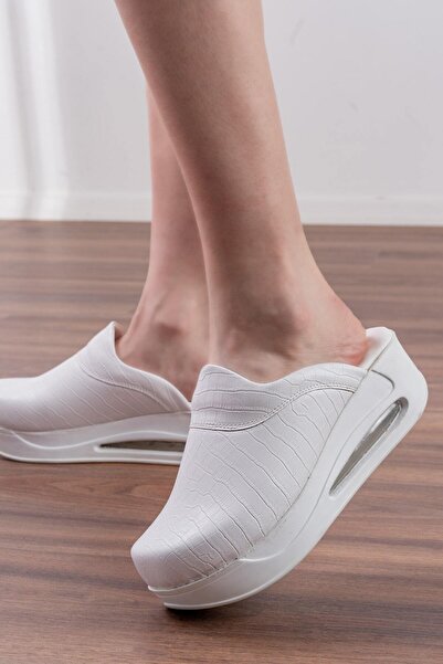 BLUMSABOTERLİK Λευκές Γυναικείες Παντόφλες Airmax Sabo Orthopedic Hospital-νοσοκόμα-γιατρός-μαγειρικής-κέντρο ομορφιάς ιατρικές παντόφλες